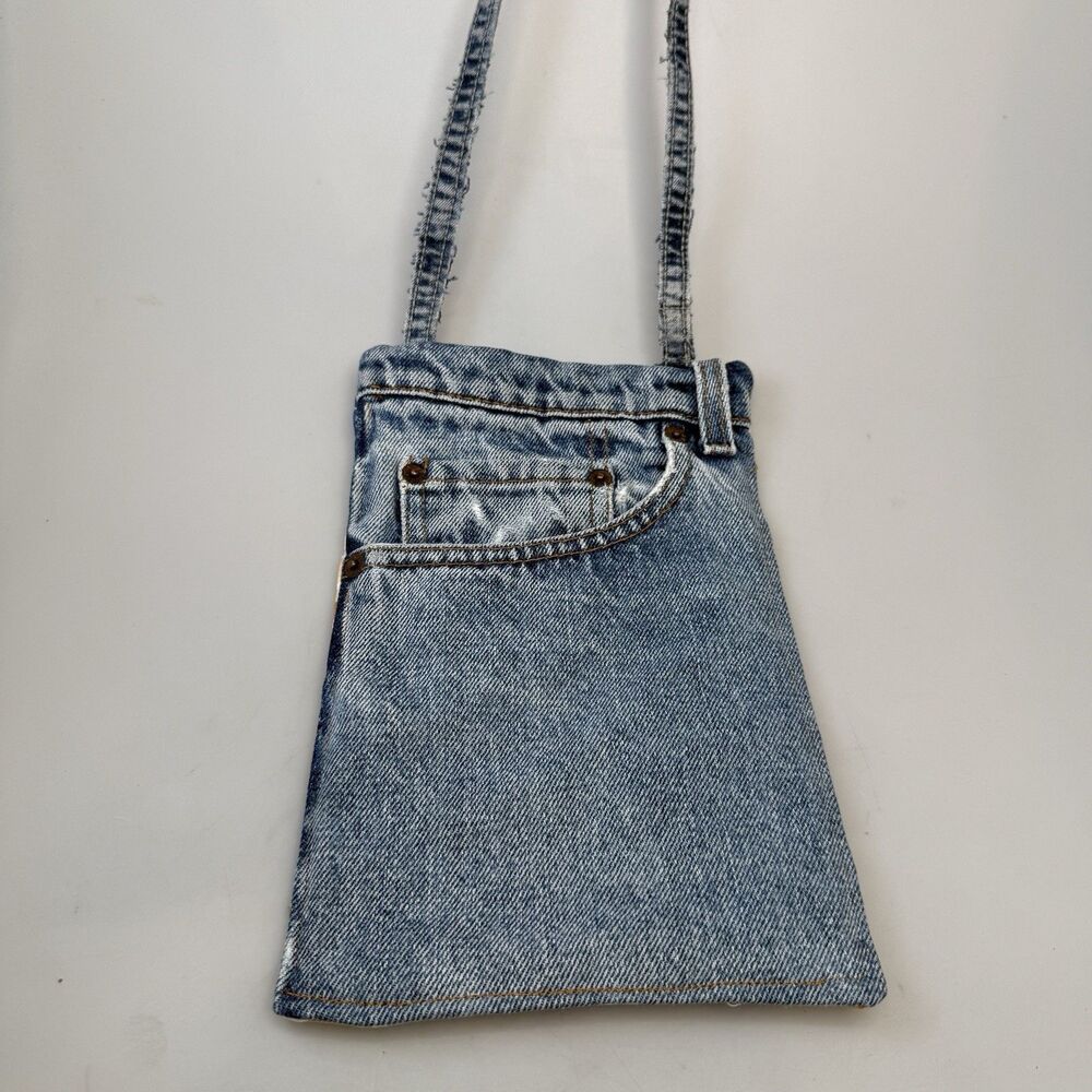 Handmade Route 66 57 Chevys Upcycled Jeans Pocket Crossbody Phone Pouch EUC - Picture 8 of 10
